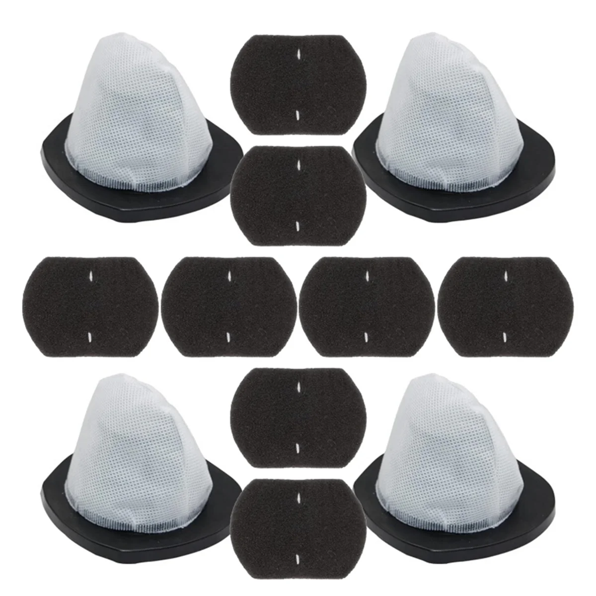 FZFZ 12PCS Hepa 필터 및 필터 면 2030/20303/20306/20307/20309/2030H2030V/2030X/2030Z 진공 액세서리