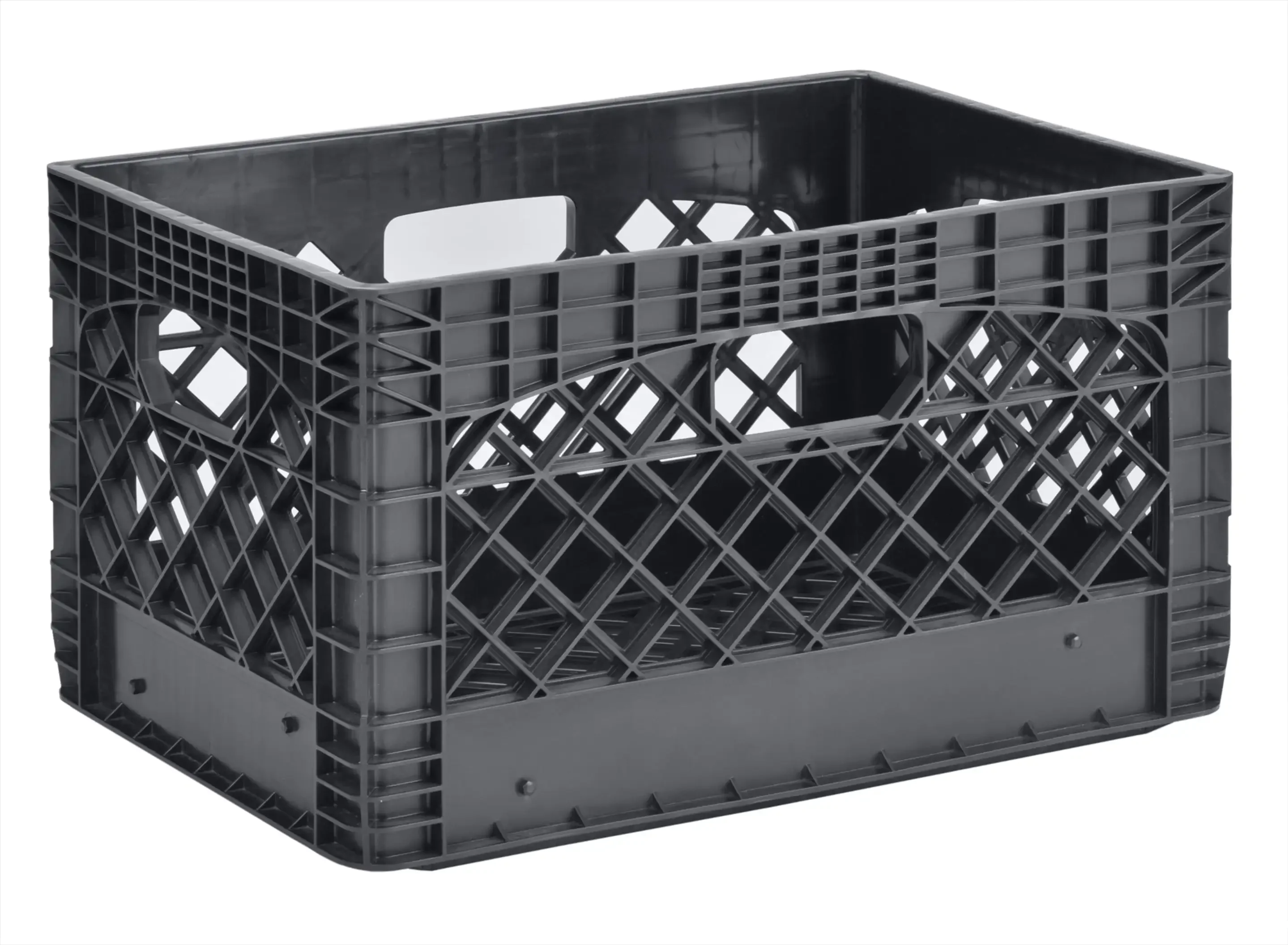 

Storage 24QT Plastic Heavy-Duty Milk Crate, Black