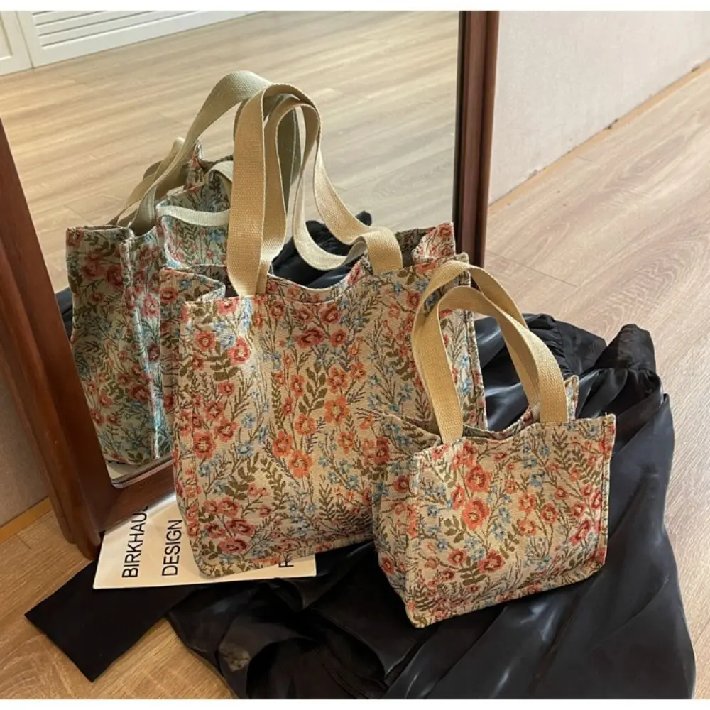 

Креативная сумка на одно плечо с цветочным принтом, многоразовые сумки-мессенджеры большой вместимости, простые универсальные сумки-тоут