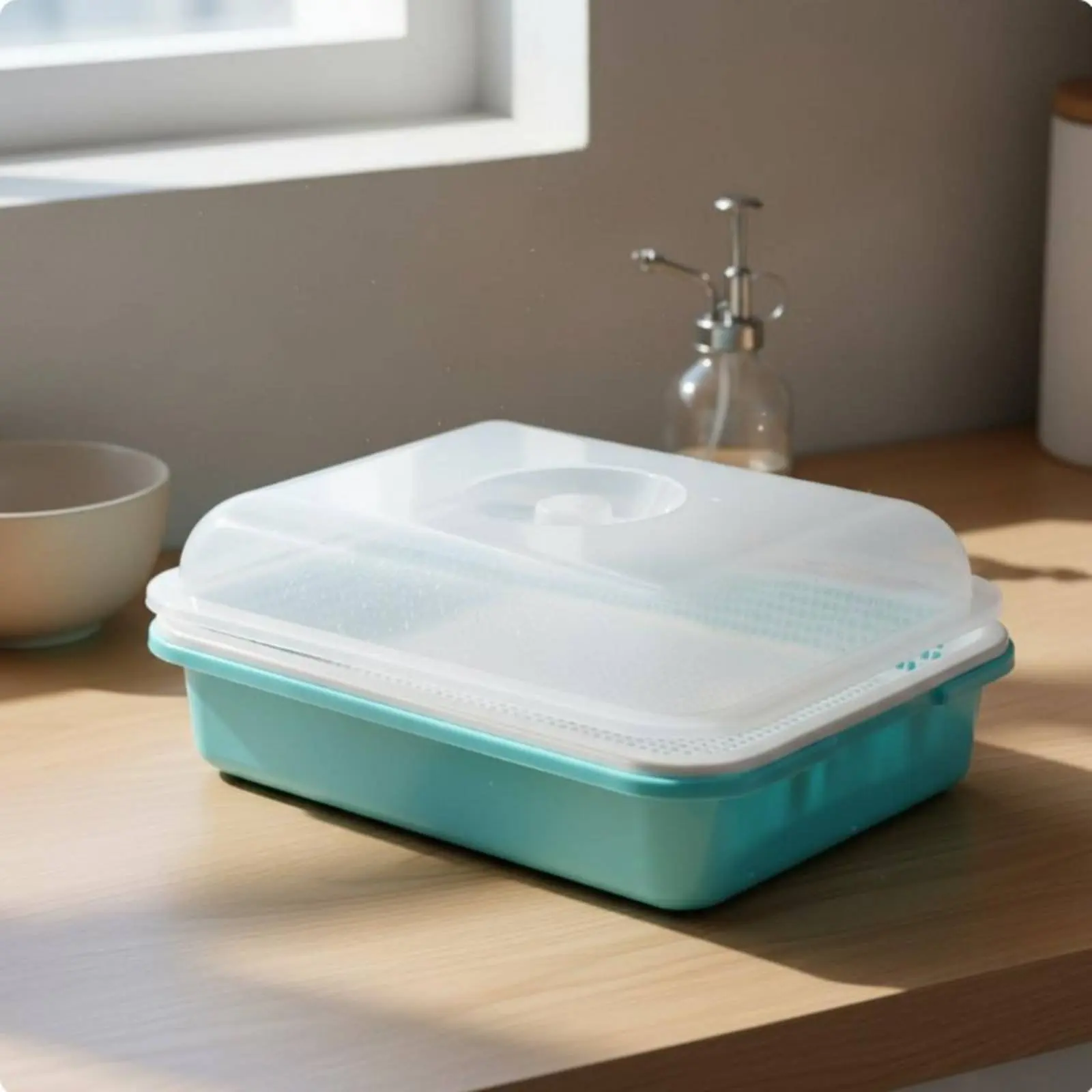 Bean Sprout Grower Reusable Seed Germinator Tray Seed Sprouting Kit Stackable Design Microgreens Growing Tray Easy to Clean