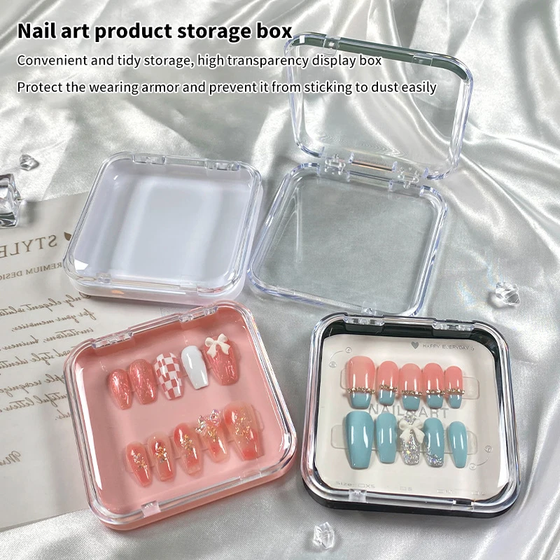 8.5*8.5cm Nail Storage And Display Box Dustproof Delicate Wear Nail Products High-end Transparent Anti-oxidation Packaging Box