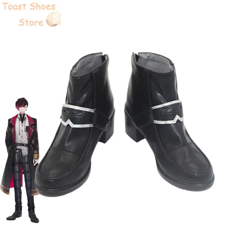 XSOLEIL Ver Vermillion Cosplay Shoes Vtuber Cosplay Prop PU Leather Shoes Halloween Carnival Boots Costume Prop