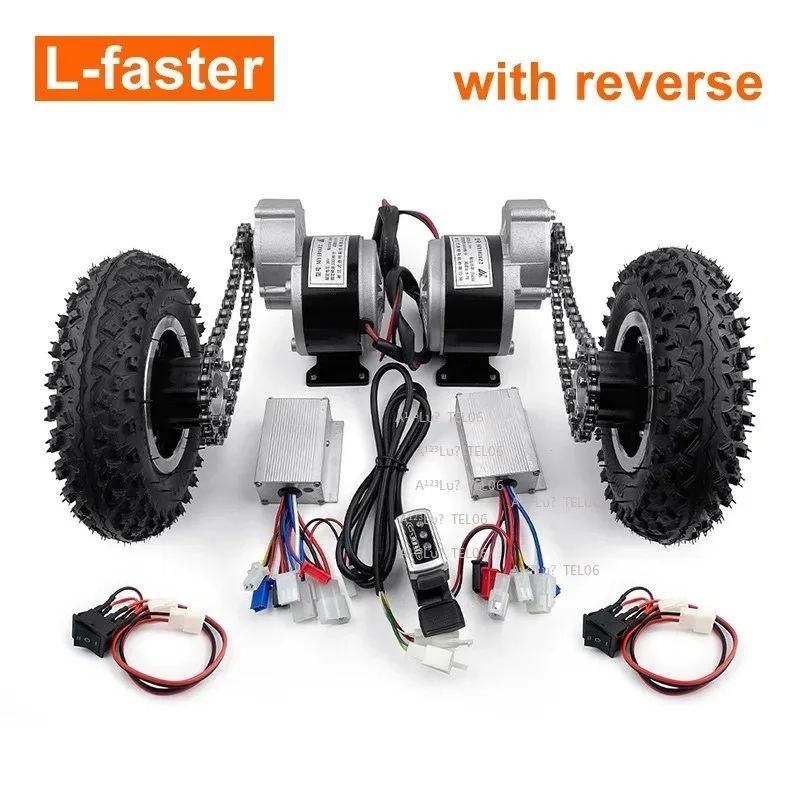 500W Dual Drive Electric Hand Trolley Conversion Kit 200kg Capacity 8 Inch Wheel