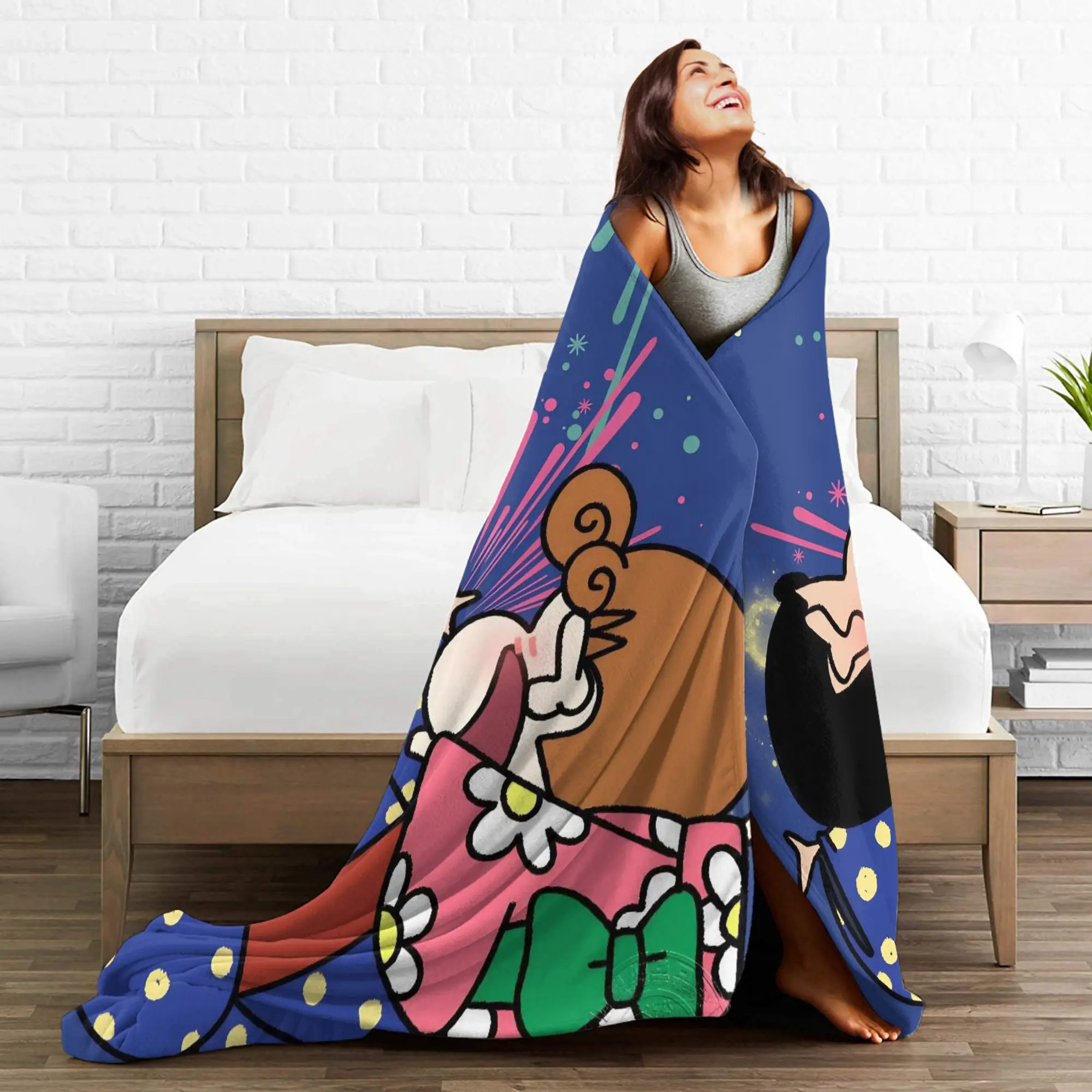 تلوين شين تشانس البطانيات الدافئة الشارع الاتجاه أفخم رمي بطانية للطفل غرفة المعيشة الفانيلا المفرش غطاء السرير #5