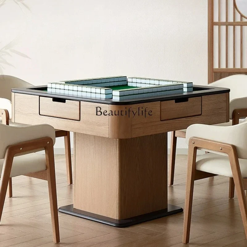 

ls 18New Chinese-style living room household automatic mahjong table dining table dual-purpose 2025 new model