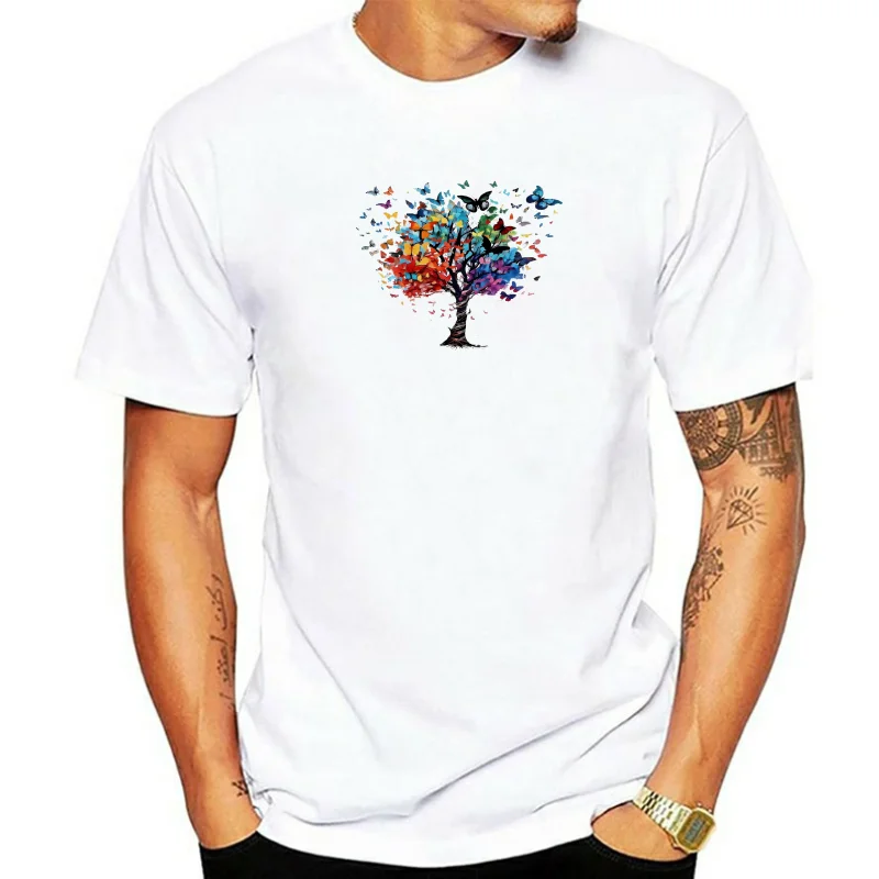 

Butterfly Print Crew Neck T-Shirt Casual Short Sleeve T-Shirt For Spring & Summer Women's Clothing