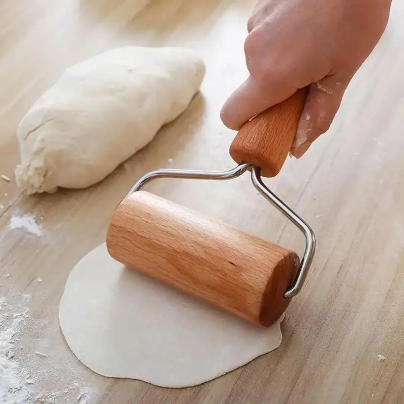 Wooden Rolling Pin Hand Dough Roller for Pastry Fondant Cookie Dough Chapati Pasta Bakery Pizza DIY Baking Kitchen Tool