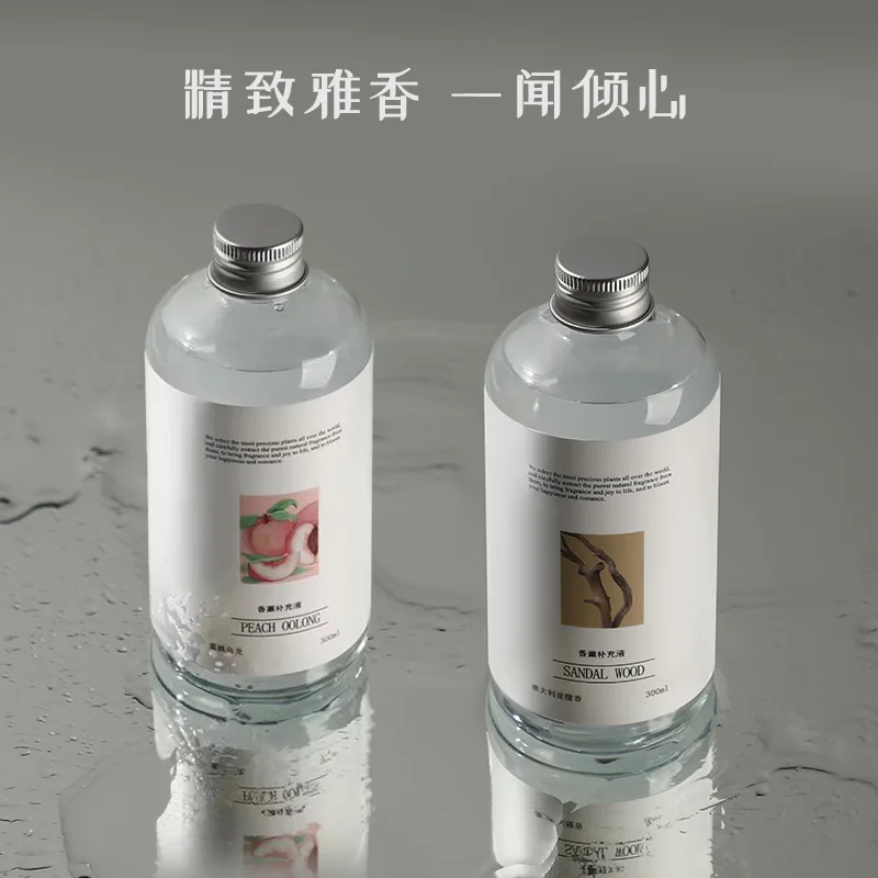 300ml Peach Oolong/Mint Refill Essential Oils Supplementary Fluid, Fresh Long-lasting Office/Home Fragrance Air Freshener Gift