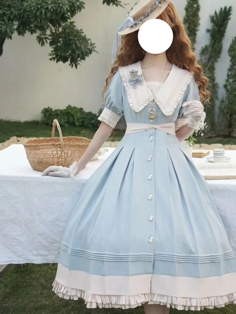 

NONSAR Elegant retro Lolita dress with sweet, fresh and unique design - mid-length dress
