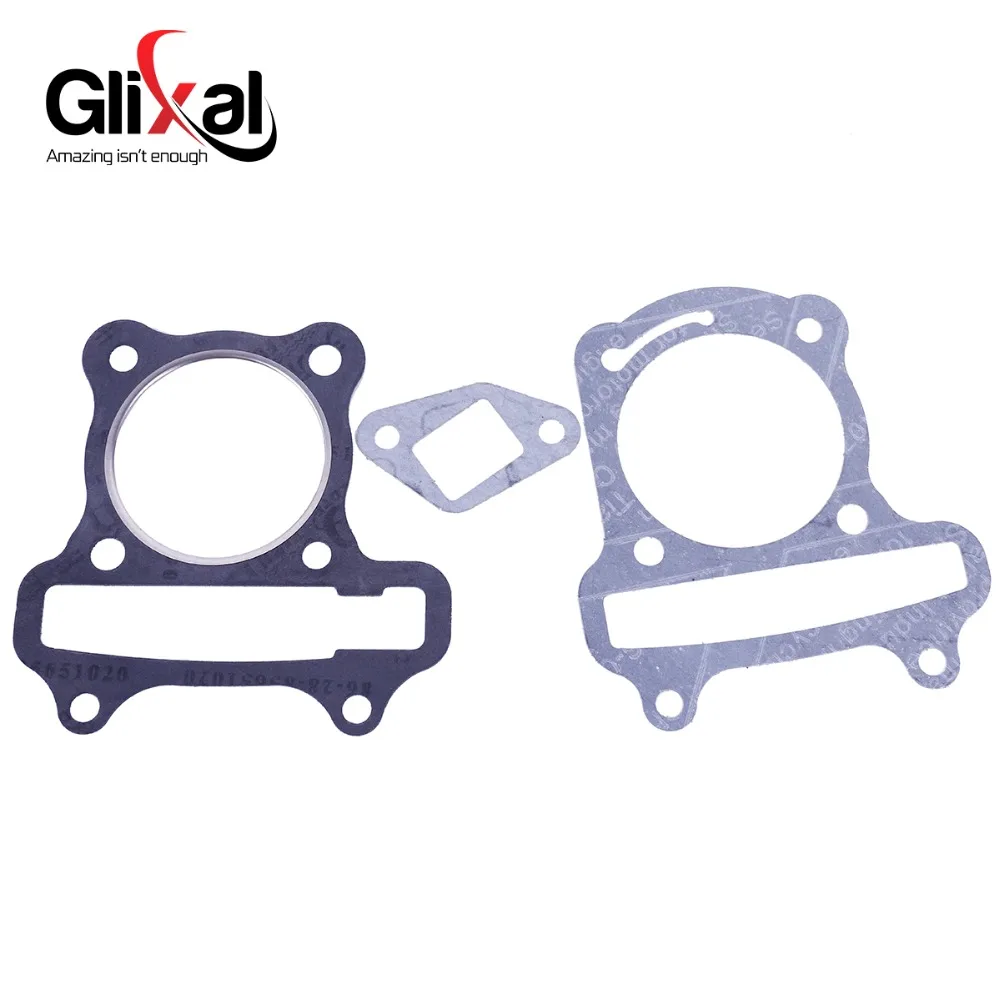 Glixal GY6 60cc 44mm Scooter Engine Rebuild Kit Big Bore Cylinder Kit Cylinder Head assy 4-stroke 139QMB 139QMA Moped Scooter