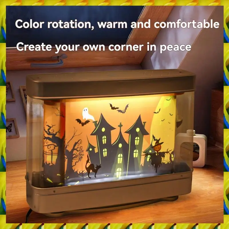 WFF Fish Tank Light Aquarium Decor Night Light Virtual Halloween Dynamic LED Table Lamp For Room Decor Home, Office