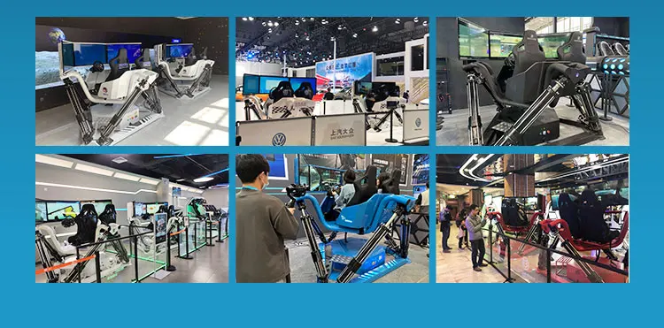 Renixsim Commercial Sim Racer Driving Cockpit Gaming Shop Competition Racing Simulator 6 Dof 3 Screen