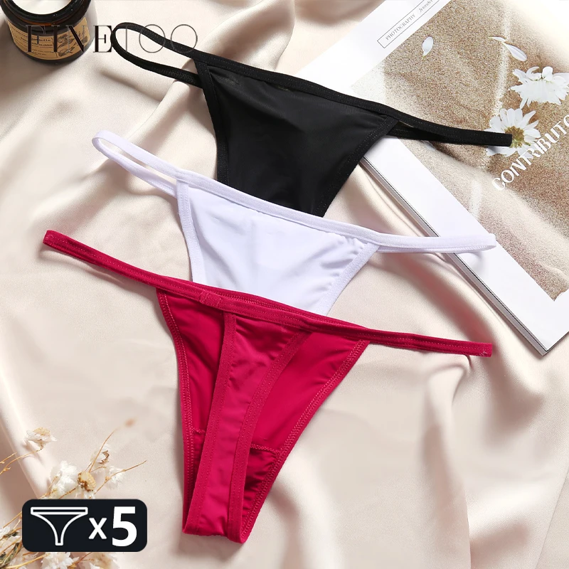5Pcs Sexy Nahtlose Tangas Unterhosen für Frauen Low-Taille Bikini Höschen Damen Bequeme T-back Einfarbig G-string Dessous