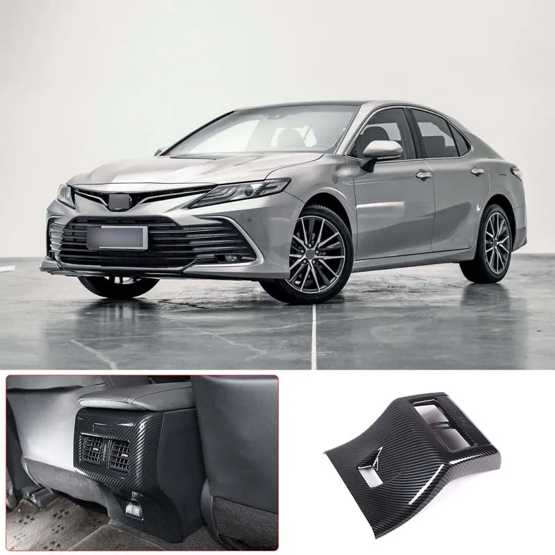 

For 2018-19 Toyota 8th generation Camry ABS carbon fiber car rear air conditioner air outlet protective cover sticker auto parts