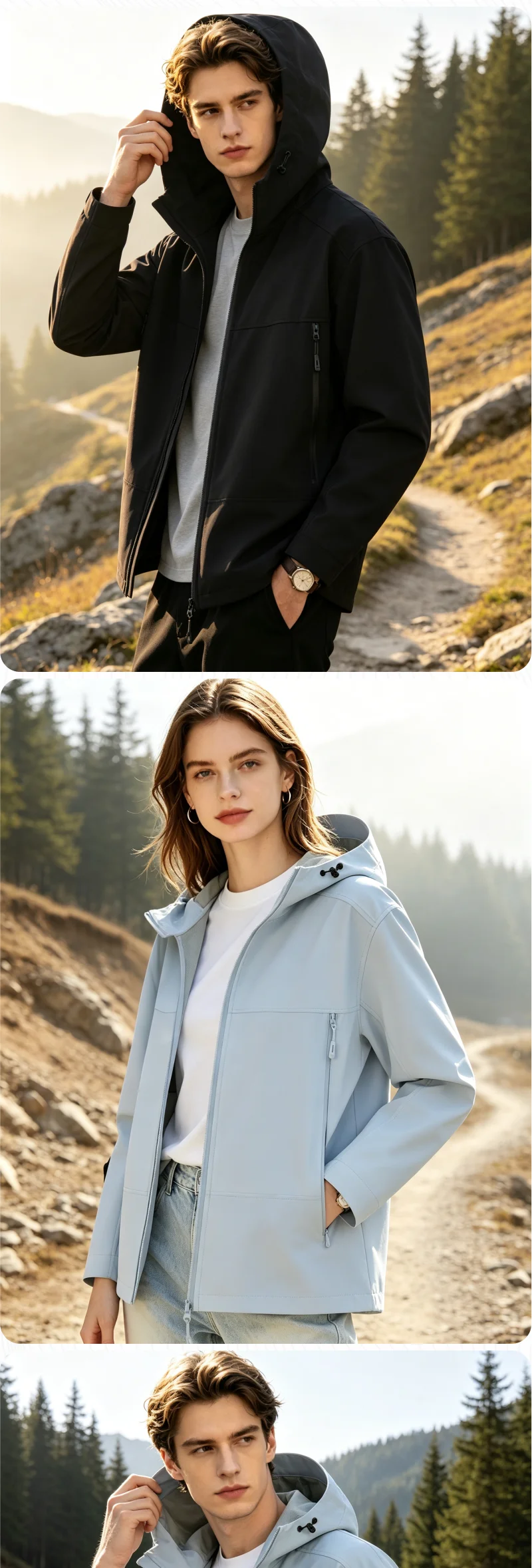 Maßgeschneiderte Parker-Windbreaker mit kostenlosem Logodruck, Frühlings- und Herbstjacken, Outdoor-Sportbekleidung, winddichter Mantel, Teamkleidung – Detail 4