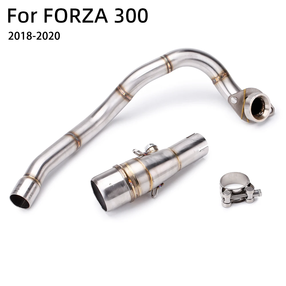 

Motorcycle Exhaust Front Link Pipe Stainless 51mm Escape Scooter Manifold For Honda FORZA300 NSS300 2018-2020