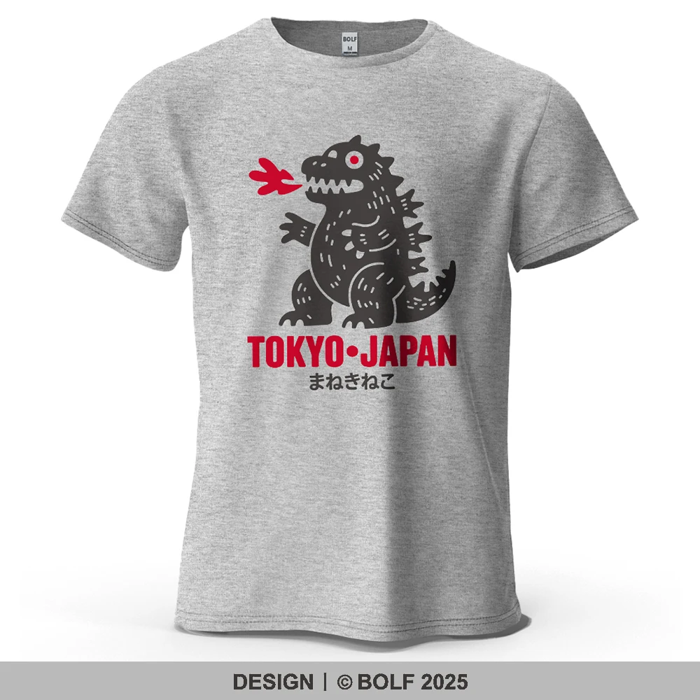 2026 New Tokyo Dinosaur Printed Men's T-Shirt 100% Cotton Oversized Japanese  Graphic Tees for Women Tops Tees Casual Streetwear