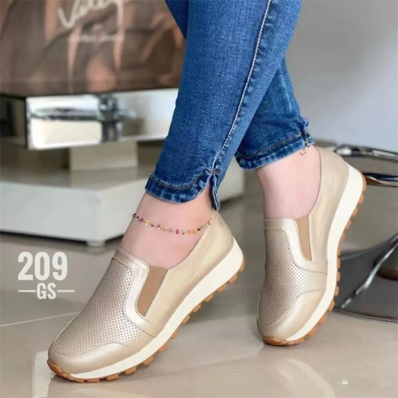 Women's Shoes Fashion Slip-On Running Vulcanized Shoes 2022 Trend Solid Color Casual Adult Flat Breathable Women Zapatilla Mujer