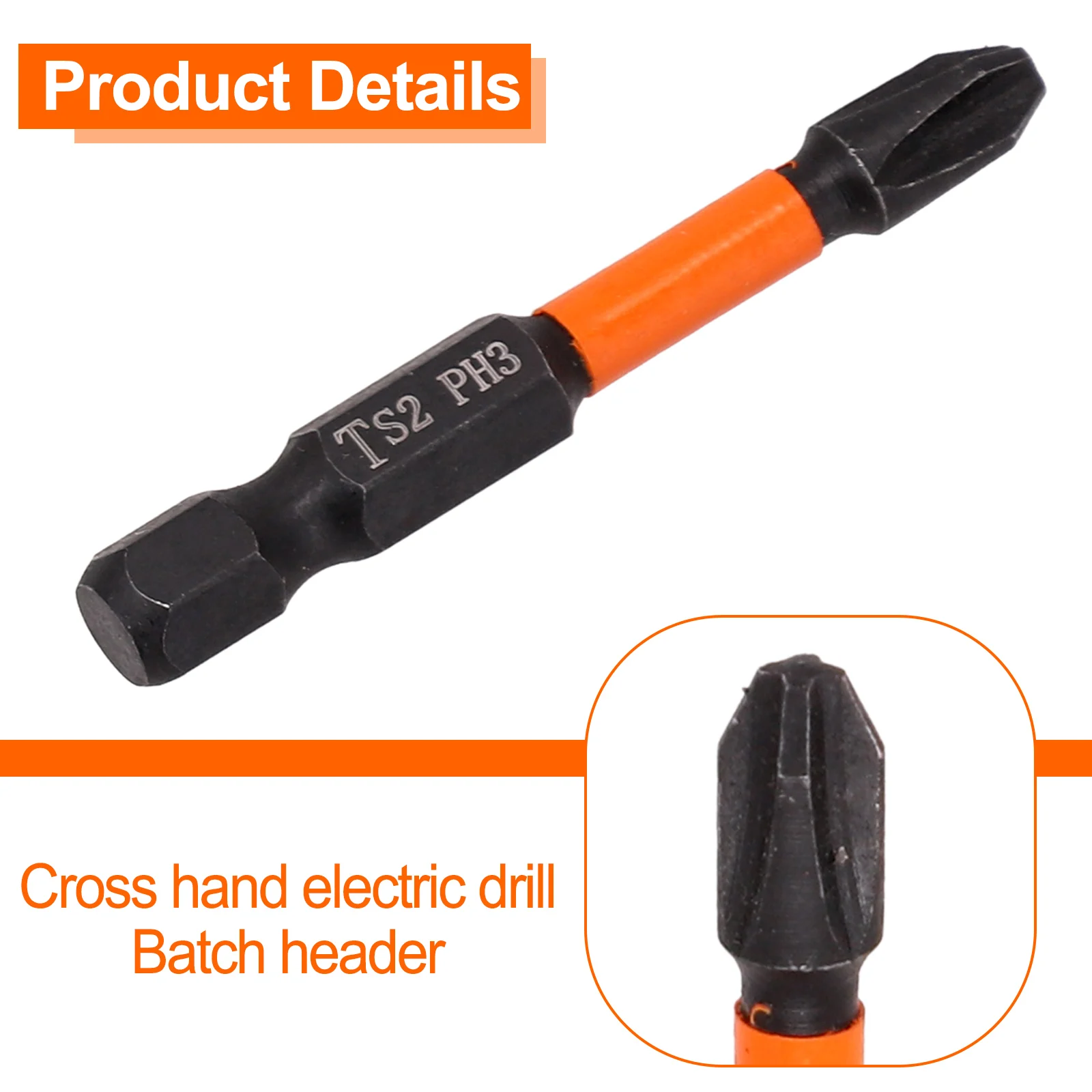 Imagem -03 - Chave de Fenda Elétrica do Impacto Parafuso de Aço de Liga Sextavada Cabeça Magnética do Lote Bocado Ph1 Ph2 Ph3 Ph3 Ph1 Pz2 Pz3 1pc