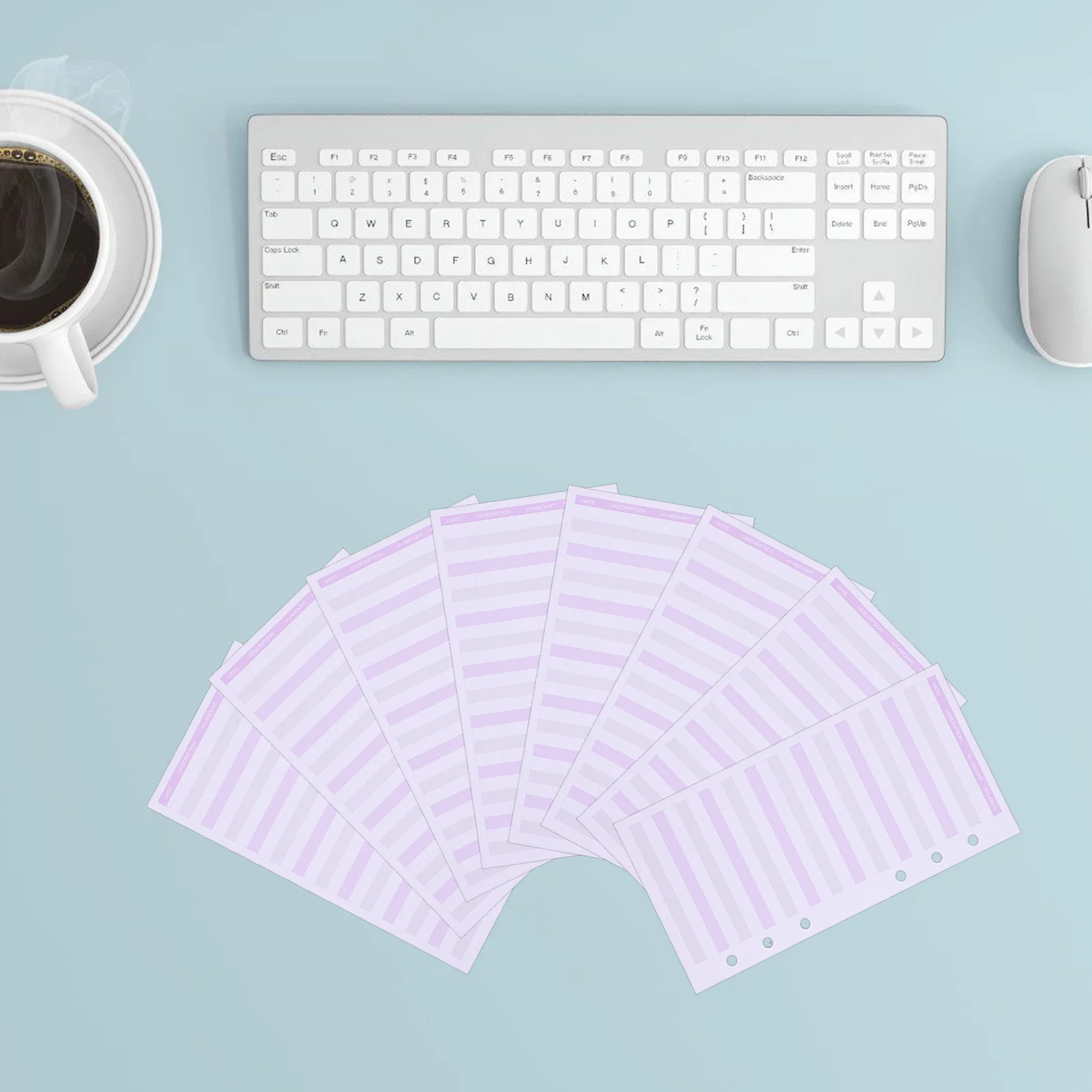 60Pcs Budget Sheets Portable Daily Budget Planner Convenient Cash Envelope Tracker for Household Finance Management Six-Holes