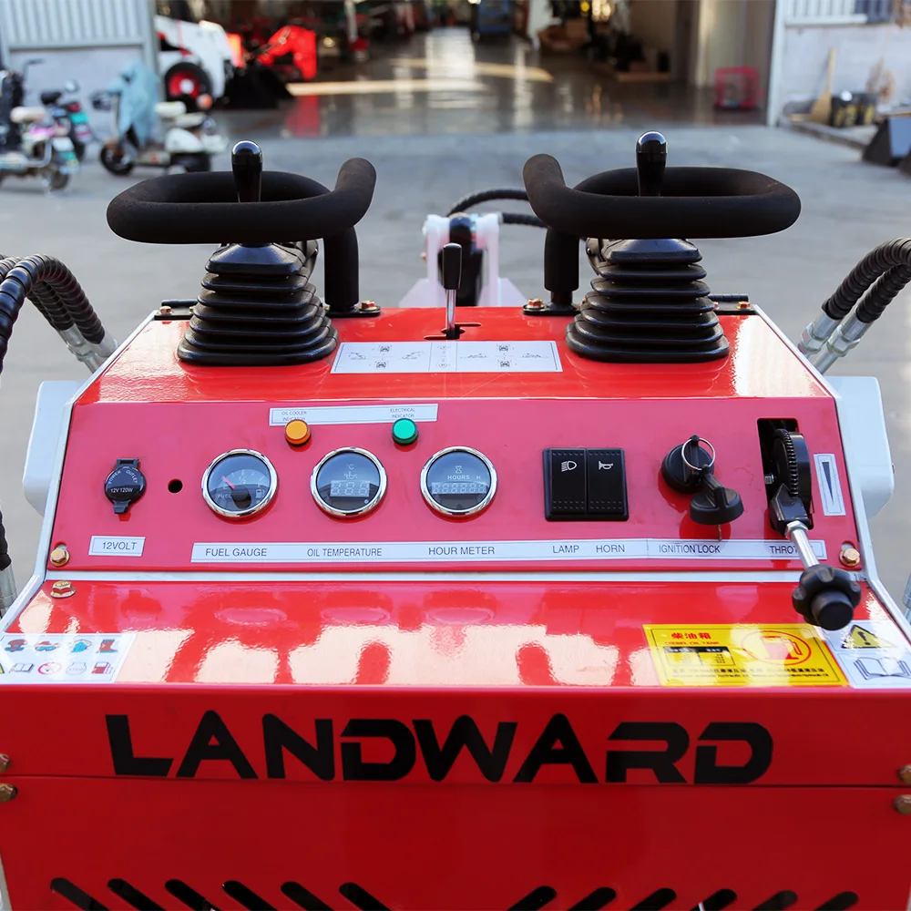 Mini Skid Steer Loader Stand-On/Ride-On Loader Diesel Euro 5 Engine LANDWARD Mini Skid Steer Loader Customized 24 HP Mini Loader
