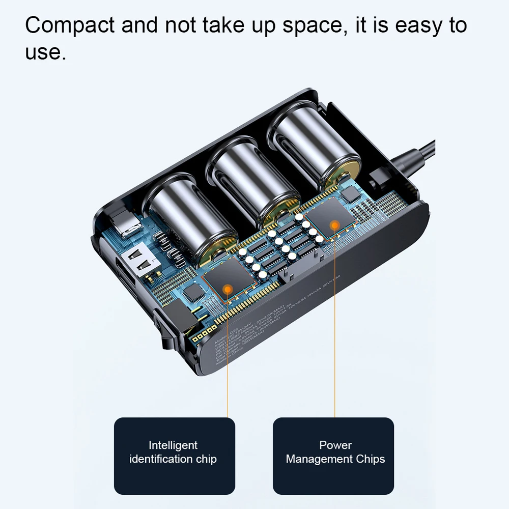 Auto Chargers 128W Pd + Qc3.0 Snel Opladen Adapter Power Splitter 12-24V Met 4usb Poorten Volatge Display On-Off Schakelaar Voor Auto Suv