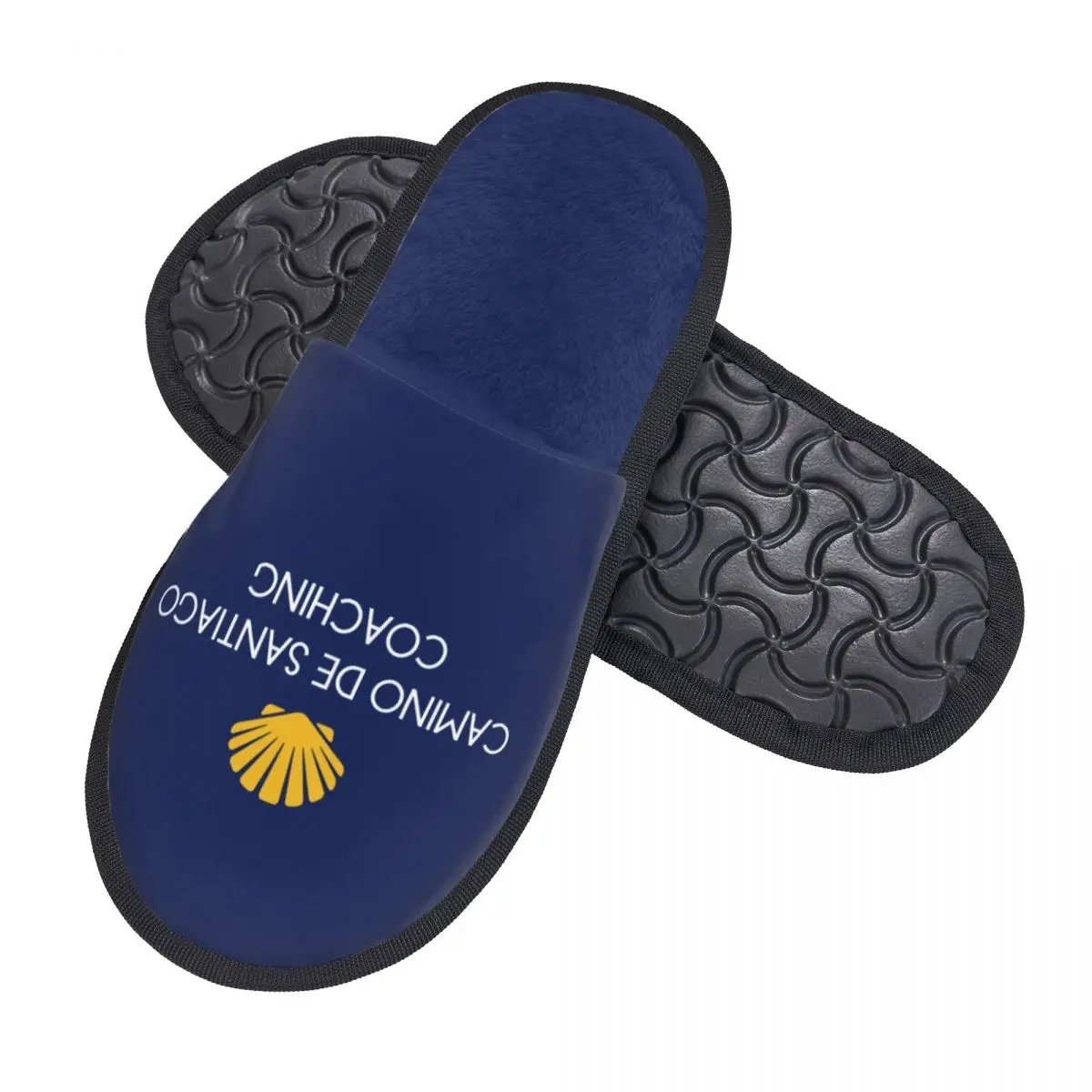 Custom Camino De Santiago De Compostela Shell Saint Memory Foam Slippers Women Comfy Warm House Slippers