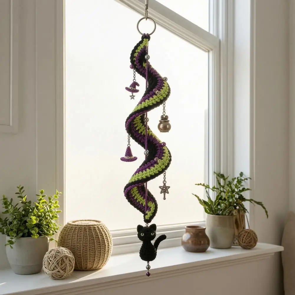 Spooky Home Decoration Halloween Crochet Ornament Diy Kit Pumpkin Ghost Bat Hanging Decoration Spiral Craft Set for Beginners