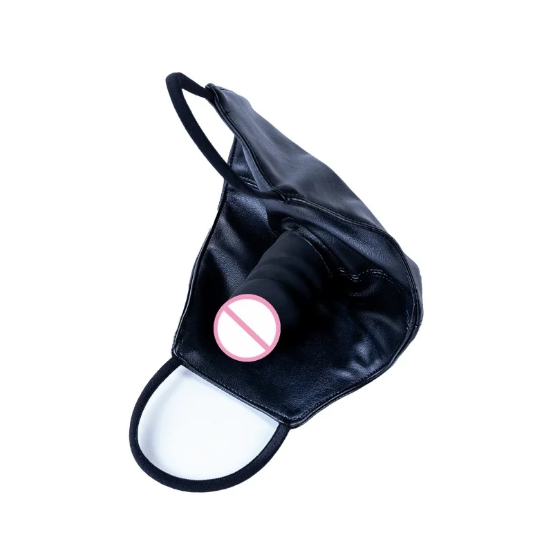 Black Dildo Mouth Gag Mask Restraint Gear with Oral Bondage Silicone Penis Plug for Couples Interactive Training Erotic Sex Toys view 3