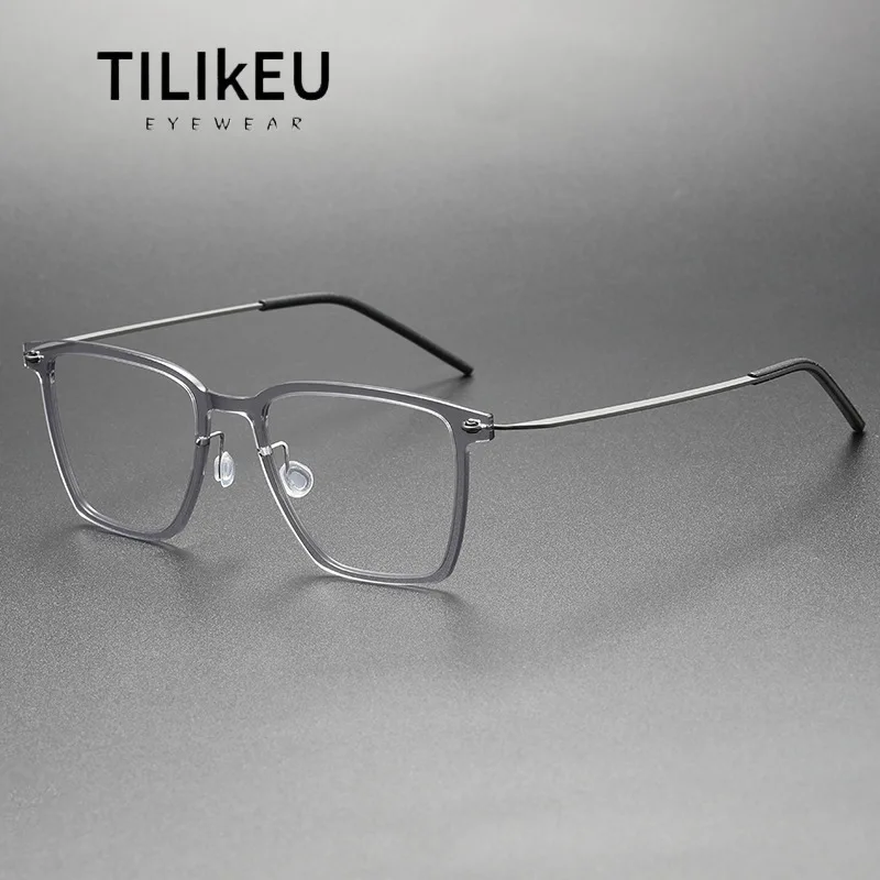 

Denmark Simple Screwless Nylon Titanium Square Frame Eyeglasses Trend Men Women Retro Non-slip Foot Loop Ultralight Eyewear Gafa
