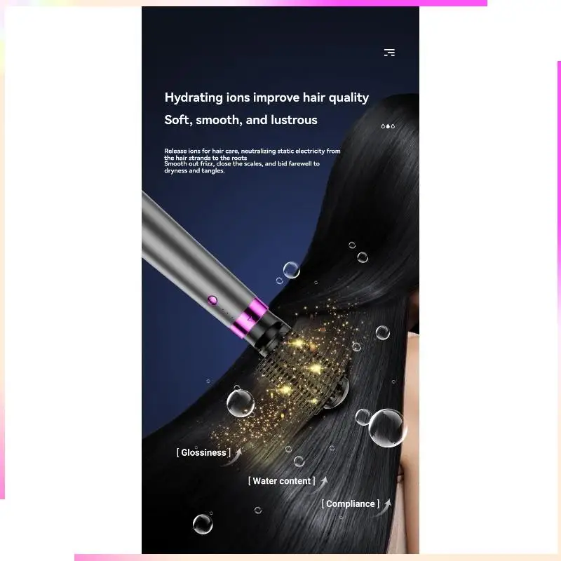 

B51C Прямая расческа двойного назначения для укладки волос 5-в-1 Расческа с горячим воздухом Автоматическая щипцы для завивки волос Набор фен Британская вилка