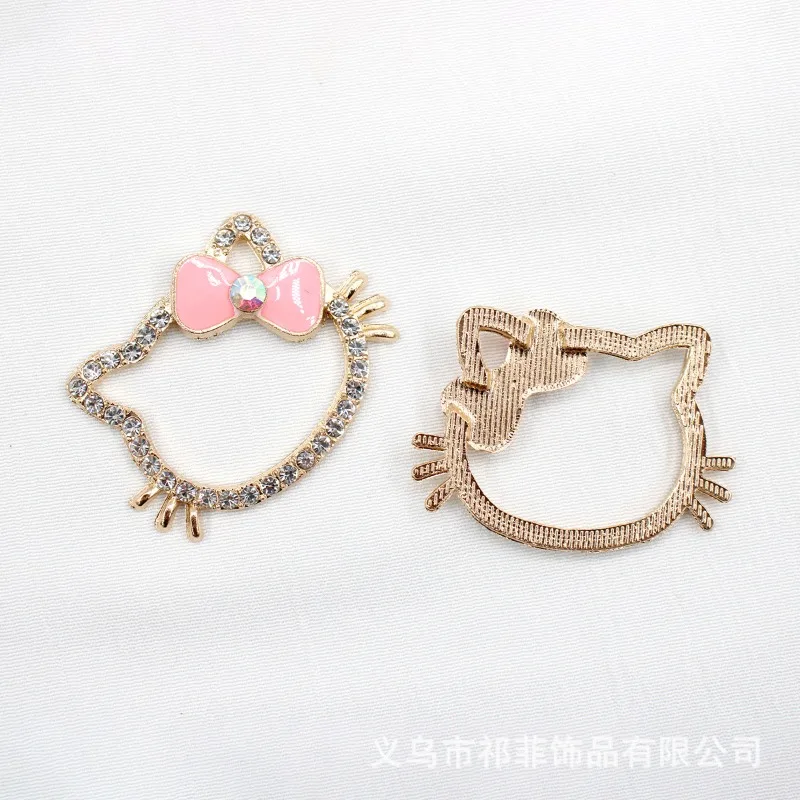 

Hello Kitty Phone Case DIY Accessories Beauty Decoration Cartoon KT Head Pink Butterfly Combination Wholesale Women Accessories