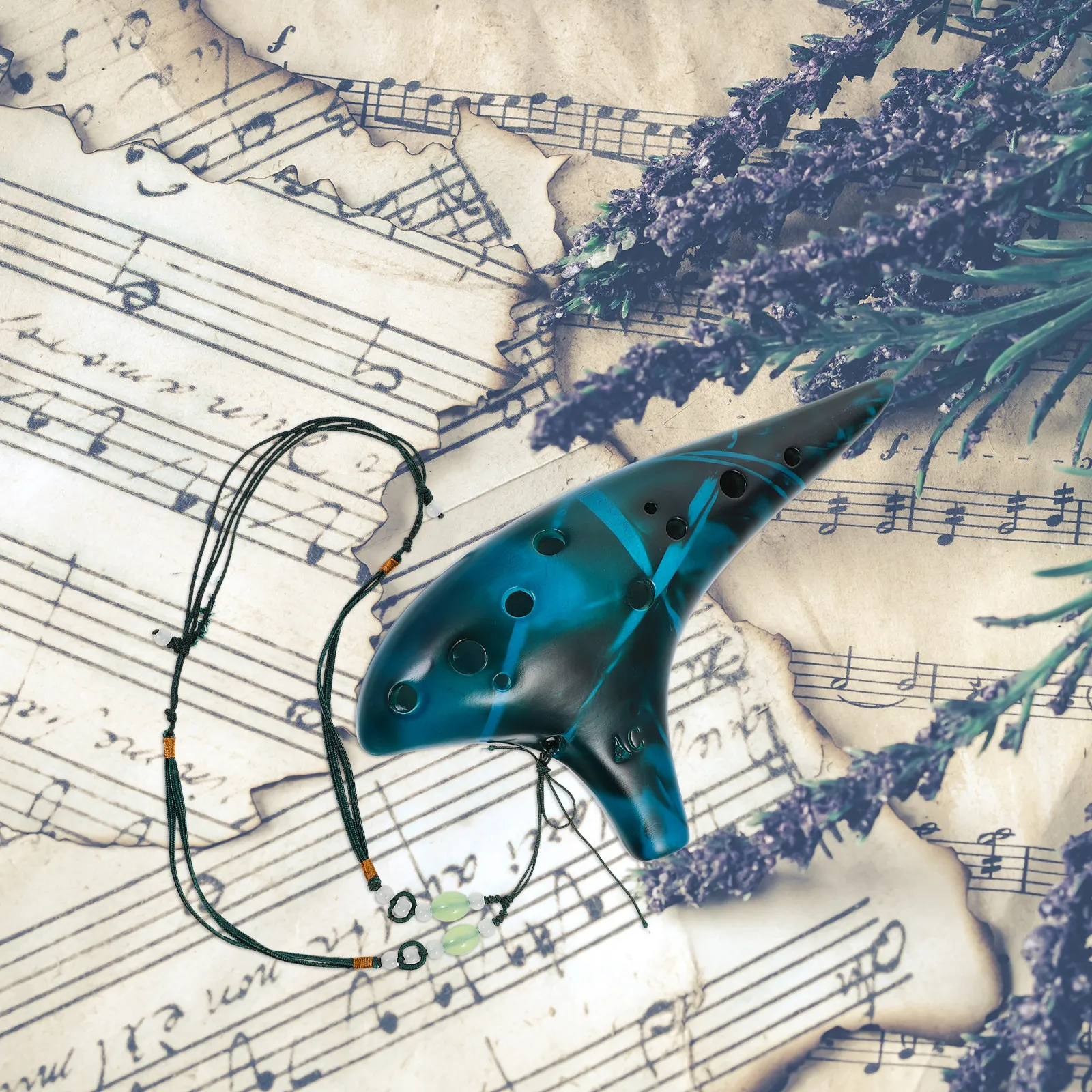 

Набор из 12-дырочной окарины из доломита синего цвета (альт С) – портативный традиционный этнический музыкальный инструмент для начинающих