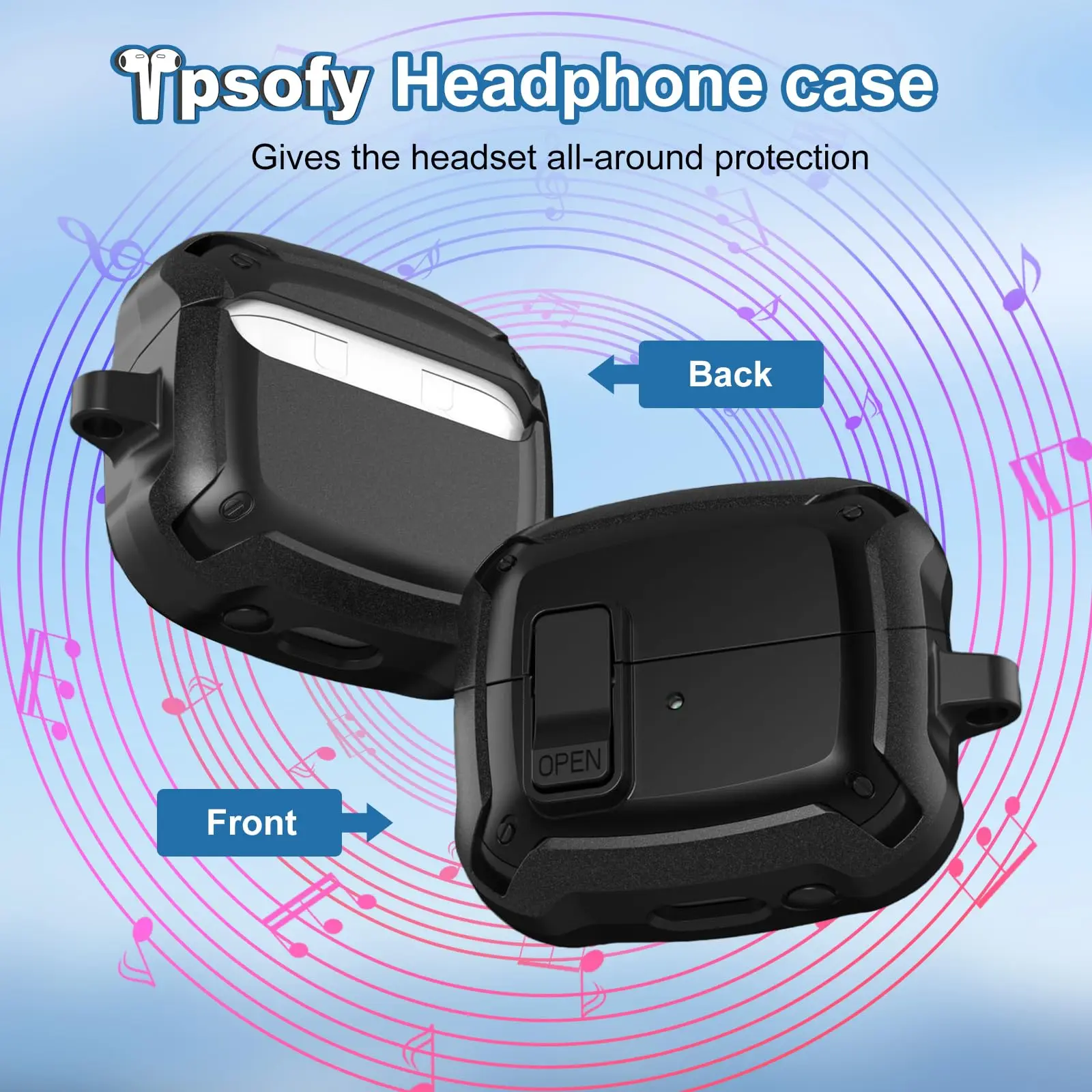 삼성 갤럭시 버즈 3 프로용 보안 잠금 커버, 클리너 키트 및 후크 포함, 충격 방지 케이스, 보호 케이스