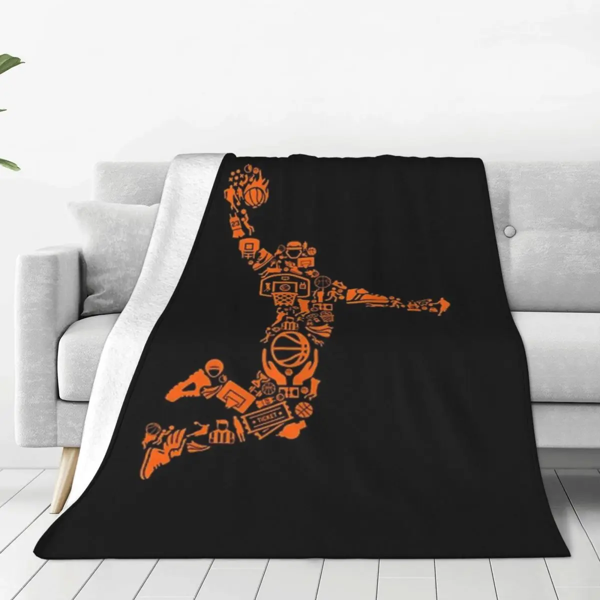 Basketball Player Pattern blankets Warm Flange blankets Soft and comfortable blanket picnic blanket birthday gift