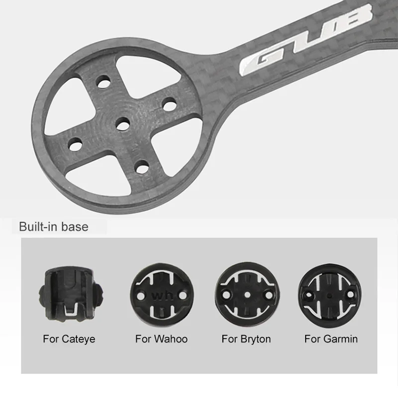 GUB Bicycle Computer Holder Carbon Fiber Road Bike Stopwatch Speedometer Mount Holder for Garmin Gopro Wahoo Bryton Lights Stand