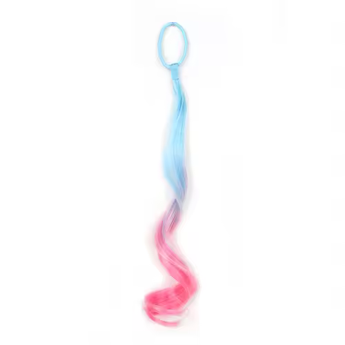 Colored Hair Extensions Synthetic 14"  Lightweight Colored Hair Extensions for Kids Curly Ponytail Extension with Elastic Tie - Image 8