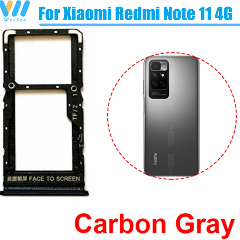 Sim Card Tray Slot Holder For Xiaomi Redmi Note 11 4G China 21121119SC SIM Card Slot Holder SD Card Adapter Reader Replacement