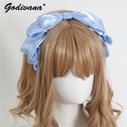 

Sweet Girl Dressing with All-Match Jk Headband Japanese Daily Elegant Bow Hairbands Lolita Hair Clips Accessoires for Women