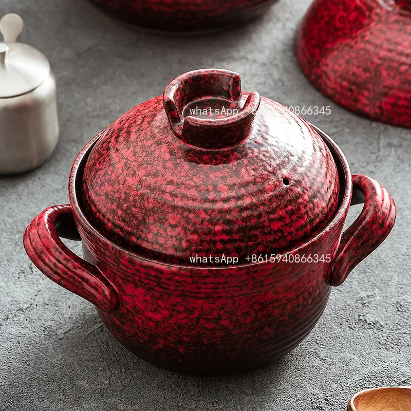 High Temperature Resistant Ceramic Stew Pot Soup Pot, Dry Burning Resistant Non-Cracking Cookware for Home