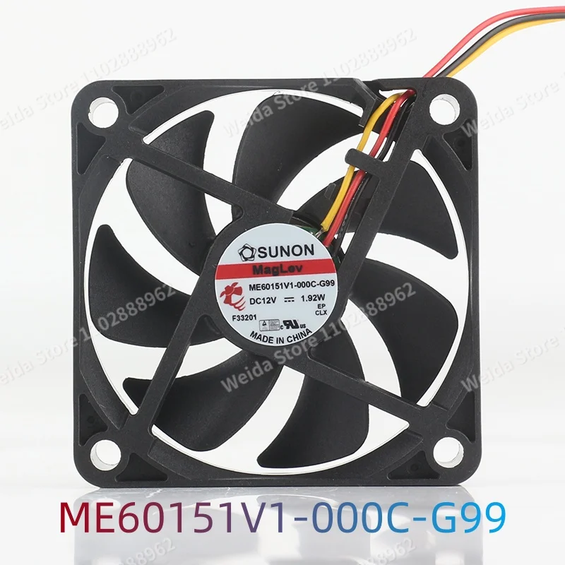 Original Sunon 5V 24V 48V AC EC 3-wire 6015 6CM 60X60X15MM large air volume maglev ME60151V1-000C-G99 cooling fan DC 12V 1.92W