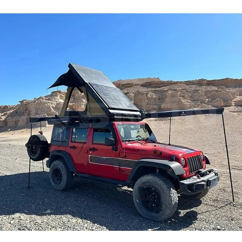 Ultra-Light, Ultra-Thin, Streamlined Rooftop Tent — Hard-, Waterproof, Automatic Quick-Opening (Aluminum Alloy)