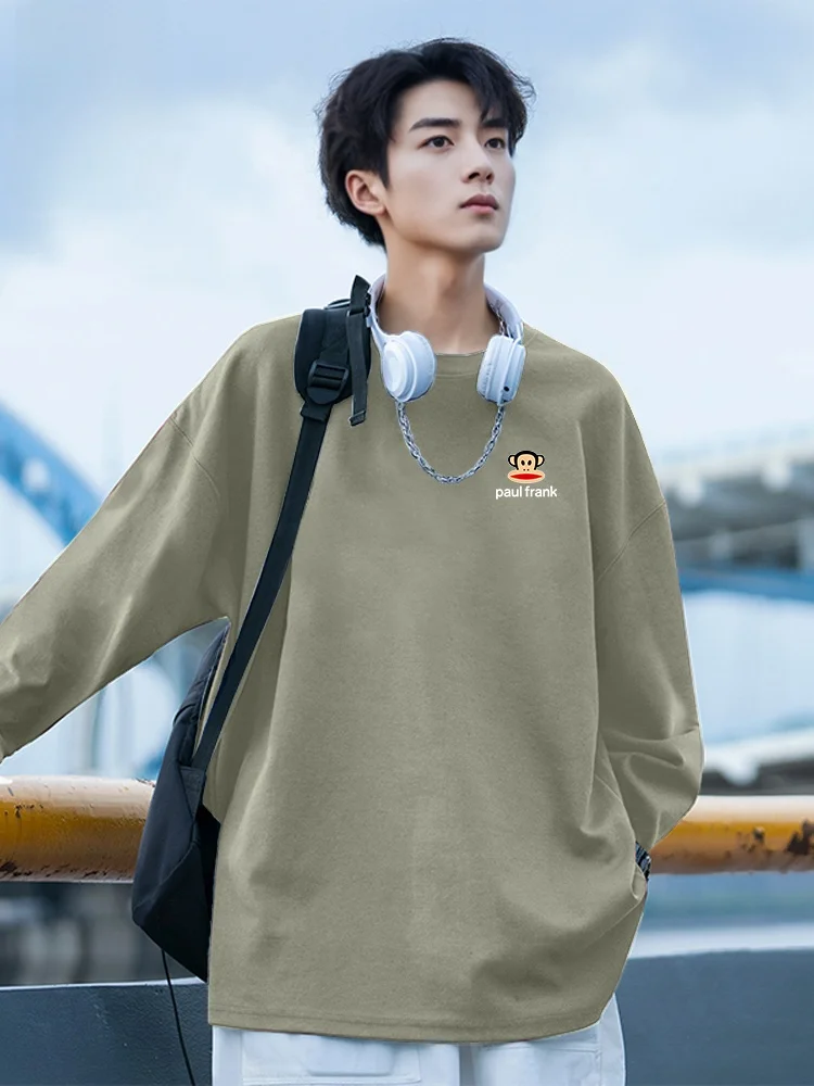 

Long Sve T-irt Men's Spring Base irt Top Palm een Monkey Mouth Large Print Cotton Casual Faion