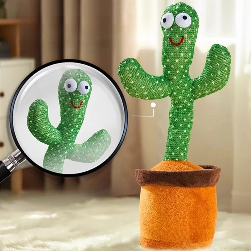 Cactus Magic Dancing Voice Replay Function LED Lights Sings Talks Dances Funny Interactive Plush Birthday Gift Hot Decoración