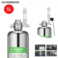 2022 3rd Generation Aquarium New CO2 Generator CO2 Stainless Steel Bottle Generator Kit Aquatic Plant Fish Tank System Kit 5L