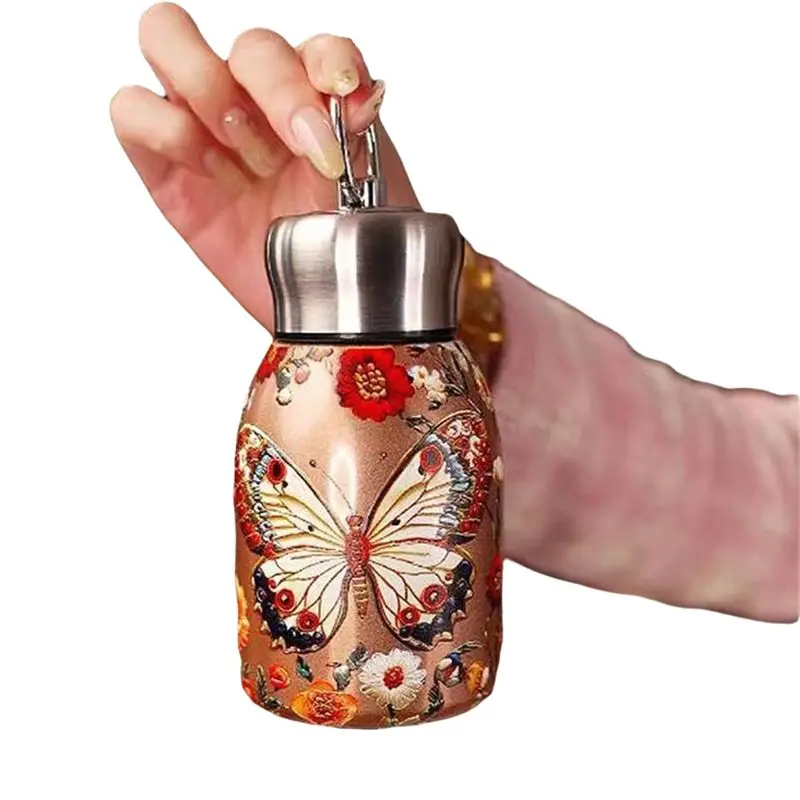 Mini Fatty Thermos Cup Convenient Pull Ring Pocket Cup Simple And Stylish Cup-A00E