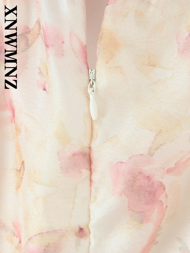 XNWMNZ 2025 Abbigliamento donna Vacanza Moda Abiti senza maniche a spalla boho Donna tracolla larga Abito plissettato Chic mini