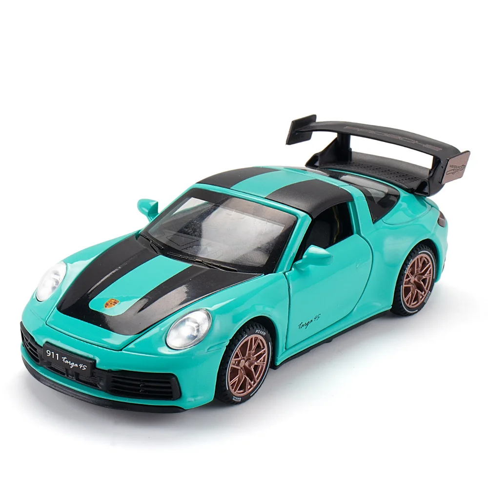 1/32 Porsches 911 TARGA 4S Alloy Racing Car Model Diecasts Simulation Metal Toy Car Model Sound Light Collection Gift