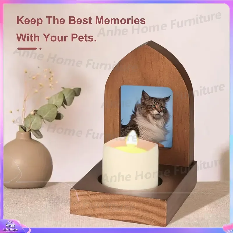 Pet Urn with Photo Frame Small Cremation Box for Dogs Cats Memorial Keepsake Holder Loving Memory Funeral Ashes Container