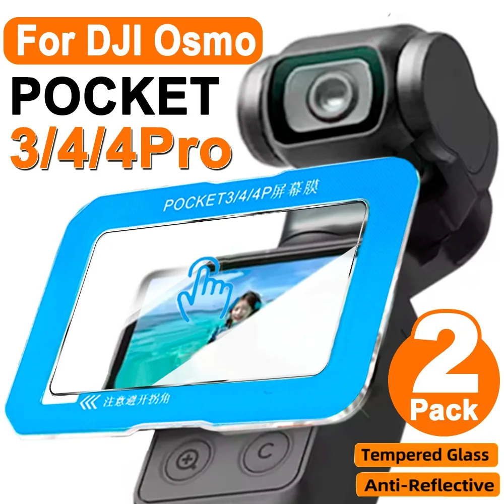 1/2Pack Easy Installstion Screen Protector for DJI Pocket 4 Pro/4/3 HD 9H Tempered Glass with Installing Kit for DJI Pocket 3